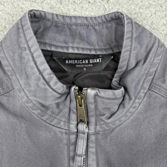 American Giant Vest Men’s Small Gray Full Zip Work Wear Outdoor Quilted USA - Picture 2 of 8